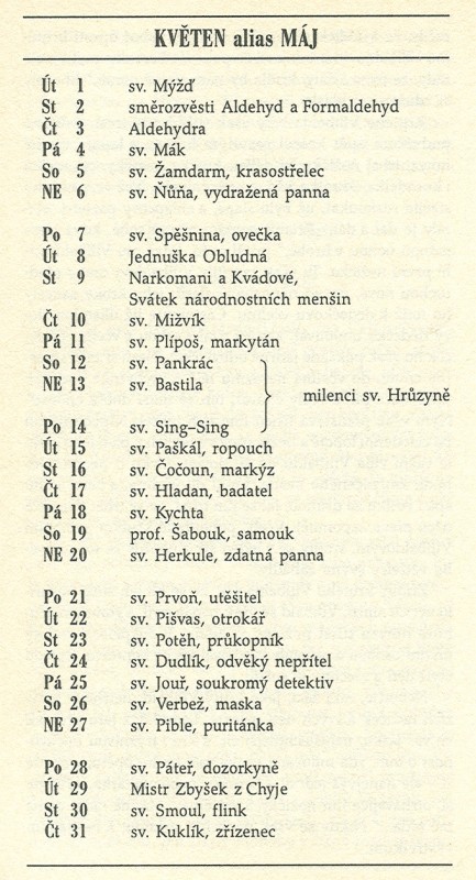kalend - kvten